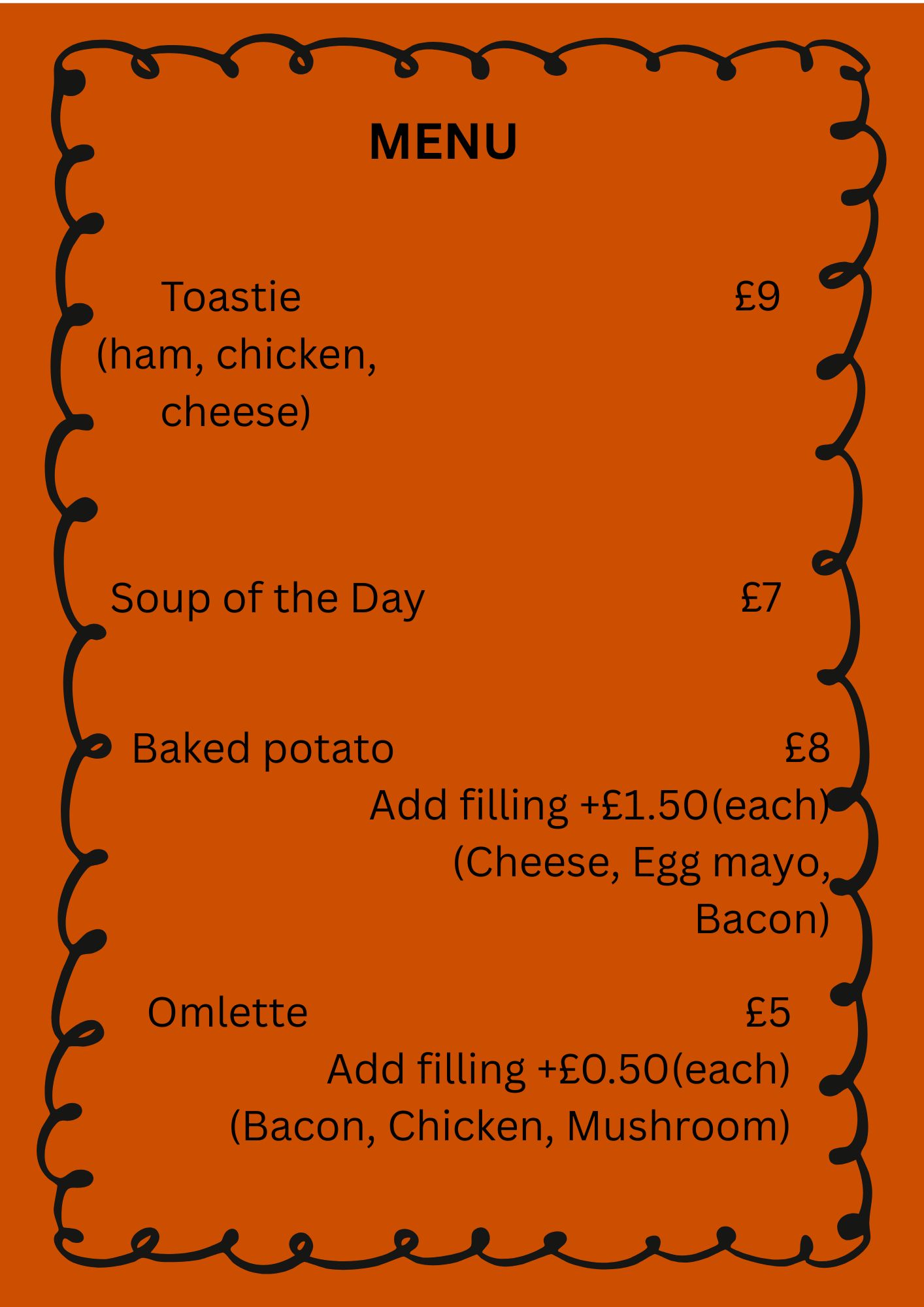 food menu